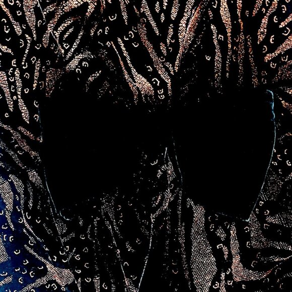 Velvet + Copper Vintage Sparkle Sheath dress w/peplum V neck + Bow Y2K Mobwife - Picture 4 of 10